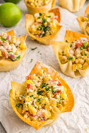Drain and return corn to saucepan. Street Corn Wonton Cups Esquites Recipe Take Two Tapas