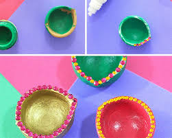Diy Diwali Diya Decoration Ideas In 10 Mins The Craftables Diya Decoration Ideas Diwali Diy Diwali Diya Decoration