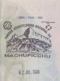Macchu Picchu Passport Stamp Passport Stamps Macchu Picchu Picchu