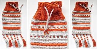 Round 1 ( color a ) : Beads N Tassels Knitted Drawstring Pouch Free Knitting Pattern