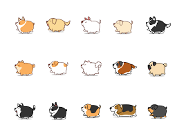 The personal website of steven goodman. Fat Dog Walking Cartoon Icon Set Vector Illustration 668651 Download Free Vectors Clipart Graphics Vector Art