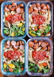 15 Minute Chicken Sausage Pasta Meal Prep Bowls Smile Sandwich Gluten Free Meal Prep Meal Prep Bowls Chicken Meal Prep