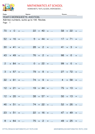 Year 5 Maths Worksheets Addition Adding Two 2 Digit Numbers Sums Up To 100 Workshee Mathematics Worksheets Year 5 Maths Worksheets Printable Math Worksheets