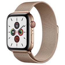 Apple Watch Series 5 Gps Cellular 44mm Gold Stainless Steel Case With Gold Milanese Loop Apple In 2020 Buy Apple Watch Apple Watch Apple Watch Series