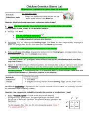 Gizmo answer key chicken genetics explore learning gizmo answer key circuits explorelearning ® is a charlottesville, va based company student exploration: Chickengenetics Codominance Doc Chicken Genetics Gizmo Lab All Questions Highlighted In Green Must Be Answered Activity A Codominant Traits Get The Course Hero