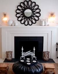 Black And White Fireplace Wall Fireplace Mirror Contemporary Living Room House Of Honey White Fireplace Living Room White White Rooms