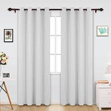 Bedroom Black And White Blackout Curtains Deconovo Printed White Blackout Curtains Wave Line With Dots Grommet Blackout Window Curtains For Bedroom 52 White Blackout Curtains Curtains Blackout Curtains