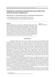 Level 4 untuk guru sd/mi. Pdf Pembinaan Olimpiade Matematika Bagi Siswa Dan Guru Sd Di Desa Sambangan