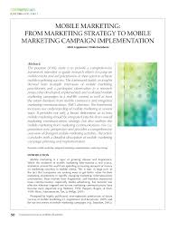 We'd like to learn more about your situation and share recommendations that are best fits for. Pdf Mobile Marketing From Marketing Strategy To Mobile Marketing Campaign Implementation