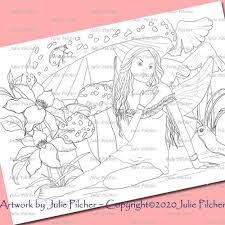 Add these free digital stamps and sentiments to crafting projects for many occasions. Digital Download Printable Colouring Page Digital Stamp Line Art Drawing Card Making Craft Fairy Toadstool Lad Line Art Images Coloring Pages Line Art Drawings