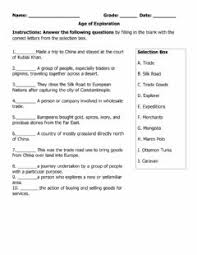 Water cycle fill in the blank worksheets answers. Age Of Exploration Map Work Worksheet