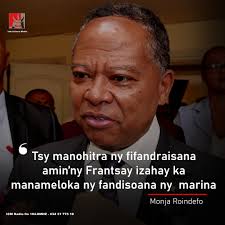 📌"Tsy manohitra ny fifandraisana amin'ny Frantsay izahay ka manameloka ny  fandisoana ny marina" ▷Manoloana ny lahatsoratra an-gazety nivoaka tao  amin'ny gazety "MIDI Madagasikara"dia mangataka "Droit de Réponse" ny  filohan'ny antoko MONIMA ,