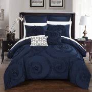 Navy blue and orange stripe 3 piece full/queen bedding set will help you create an incredible room for your child. Navy Blue Comforters Walmart Com