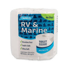 With the rv tissue paper, recreational vehicle owners don't have to worry about it sitting at the bottom of their tank or clogging the sewer. Camco 2 Ply Rv And Marine Toilet Paper Single Roll 400 Sheets Camping World
