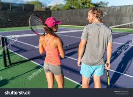 See more ideas about couple activities, activities, preschool activities. Tennis Players Couple Playing On Outdoor Court As Team Fun Sport Recreational Activity For Two People Friends Summer Leisu Tennis Players Couples Play Tennis