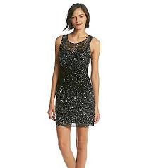Adrianna Papell Short Allover Bead Sheath Dress Dresses Sheath Dress Cocktail Dress