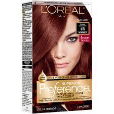 Dyeing your hair red can be tricky because red is a difficult shade to achieve. L Oreal Paris Superior Preference Permanent Hair Color 4r Dark Auburn Shop Hair Color At H E B