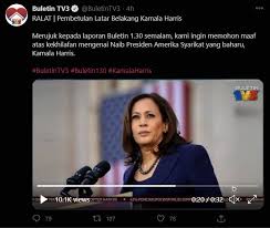 (subscribe) buletin tv3 (vnclip.net/channel/uc2p8wkjvsjsmsrv0mjtikga) ac channel. Tv3 Mohon Maaf Lapor Kamala Harris Anak Pendatang Tanpa Izin Dari India