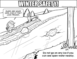 Free printable winter safety coloring pages for kids! Elementary Safety
