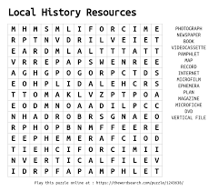 Download Word Search On Local History Resources