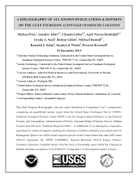 Pdf A Bibliography Of All Known Publications Reports On The Gulf Sturgeon Acipenser Oxyrinchus Desotoi