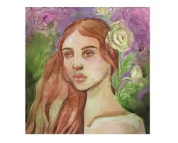 Antique 1899 WALTER CRANE Art Nouveau FLORAL FANTASY Jacobs Ladder COLOR  PRINT