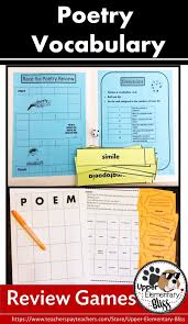 Poetry Vocabulary Review Games Poetry Vocabulary Poetry Lessons Vocabulary