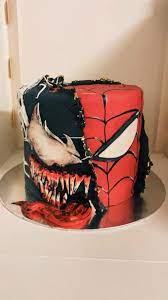 Spider-Man/ venom cake 🖤❤️ 🕷 | Spiderman birthday cake, Marvel birthday  cake, Spiderman cake
