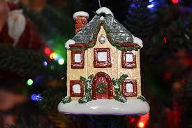 Yellow House Christmas Tree Ornaments Painted Christmas Ornaments Christmas Ornaments