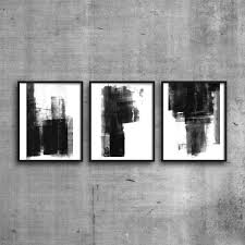 Black And White Framed Wall Art Set Black And White Modern Abstract Painting Print Set Of 3 Etsy Scandinavian Art Scandinavian Art Print Abstract Art Painting