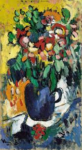 Blue Vase With Flowers Art Blue Vase Fauvism