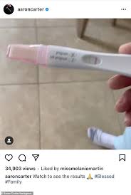 Find out when to take a pregnancy test or how early can you take it. Aaron Carter And Fiance Melanie Martin Reveal Positive Pregnancy Test On His Instagram Aktuelle Boulevard Nachrichten Und Fotogalerien Zu Stars Sternchen