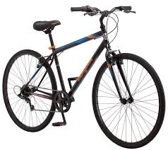 Mongoose Hotshot Hybrid Bike 7 Speed 700c Wheels Black Orange Walmart Com