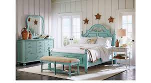 Our unique creation bed set will surely feel comfortable when sitting on this king bed and its plywood slats are great to give ample support as well as the sturdy equidistant slats increase. Seaside Blue Green Low Poster 7 Pc King Bedroom Traditional