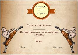 Martial Arts Award Certificates 20 Different Templates For You To Choose Demplates Martial Arts Arts Award Art Certificate
