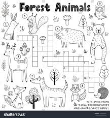Black And White Crossword For Kids With Forest Animals Woodland Coloring P Free Printable Crossword Puzzles Printable Crossword Puzzles Kids Crossword Puzzles