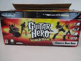 It was developed by neversoft, with vicarious visions handling the wii version and budcat porting to ps2. Playstation 2 Ps2 Guitar Hero World Tour Band Kit Set Kit Drums Guitar Game Mic Guitar Hero Hero World Guitar