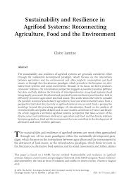 Pdf Sustainability And Resilience In Agrifood Systems Reconnecting Agriculture Food And The Environment