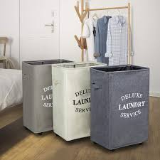 Wowlive Grand Panier A Linge Roulant Avec Roulettes Durable Pour Vetements Sales Pliable Rectangulaire Beige Amazon Fr Cuisine Maison Areas De Servico
