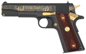 Taurus 1911 38 Super Black And Gold Pin On Gun