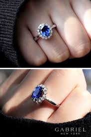 14k White Gold Oval Halo Blue Sapphire Engagement Ring Explore Thousands Of Engage Sapphire Engagement Ring Blue Blue Engagement Ring Vintage Engagement Rings