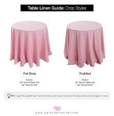 Round table, having distressed mirrored top inset in wood frame, raised on twelve tapering painted spindles inset in conforming wood frame base. Let S Talk Linens The Ultimate Guide To Table Linen Sizes Party Rental Ltd Pink Hippo Blog