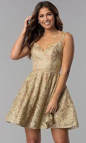 Perfect for any christmas party, new year's eve or a family occasion over the holidays, a short gold dress will see you through it all. Homecoming Embroidered Mesh Short A Line Gold Dress