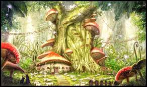 Team with a subtle silver paint or cream paint to allow the wallpaper to really stand out! Fairy Garden Mushroom House Drawing Novocom Top