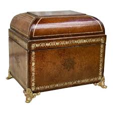 Maitland Smith Large Leather Box With Brass Feet Leather Box Maitland Smith Fine Furnishings