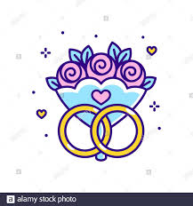 „ich würde ihn jederzeit wieder heiraten. Hochzeit Ring Symbol Flache Bauform Stock Vektorgrafik Alamy