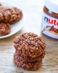 4 Ingredient Flourless Nutella Oatmeal Cookies Recipe Nutella Recipes Flourless Baking Nutella