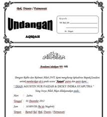 Kartu ucapan aqiqah anak hitam putih model 1. Contoh Undangan Aqiqah Sederhana Word Masudin Com