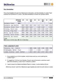 Bus Timetables Everyday Math 1st Grade Math Worksheets Mental Maths Tests