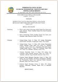 Bahwa masa jabatan kuwu pegagan lor berdasarkan surat keputusan bupati cirebon berakhir pada tanggal 10 september 2011 ; 18 Contoh Surat Keputusan Bpd Tentang Panitia Pilkades